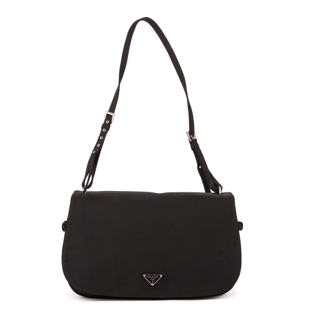 Prada Flap Crossbody in Black Nylon Canvas